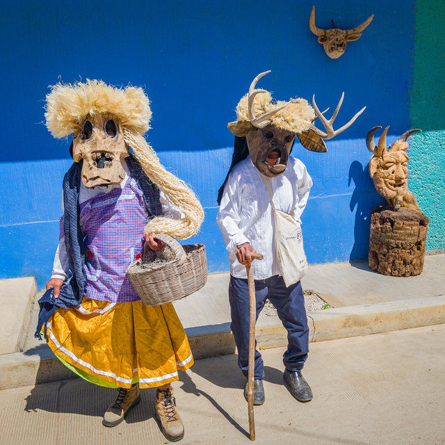 wooden masks of carnaval