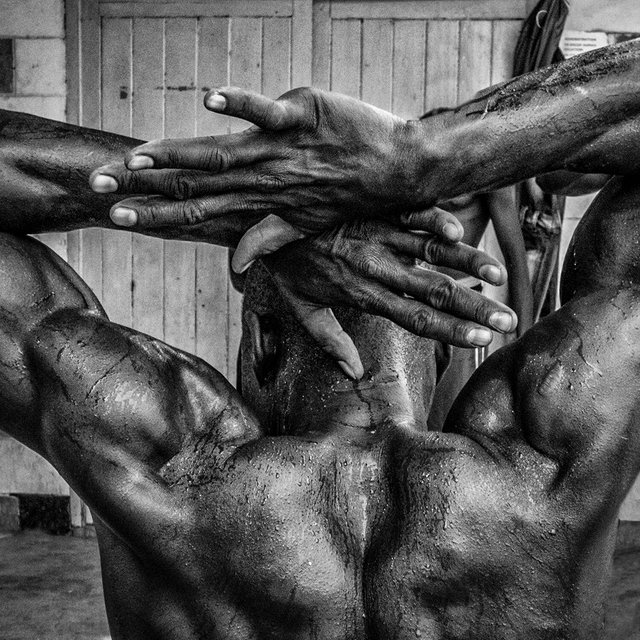 stretching hands and shoulders