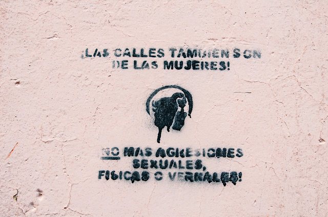 The streets belong to women too! No more sexual, physical or verbal aggression!