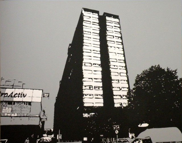 superjednostka 100 x 130, akryl na płótnie, 2008