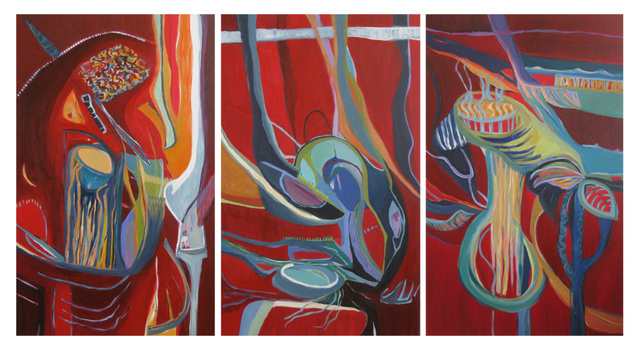Wandering Red Triptych