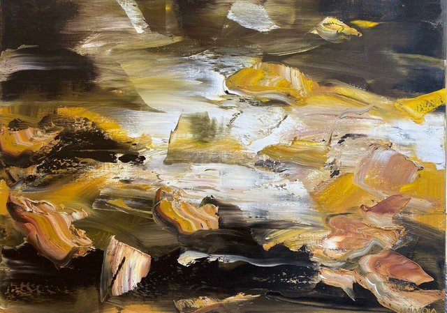 Les feuilles sur l'eau