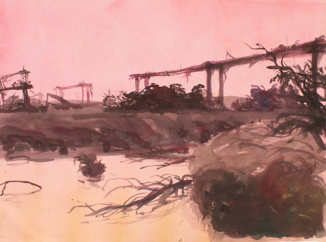 Canal Detritus 22 x 29"