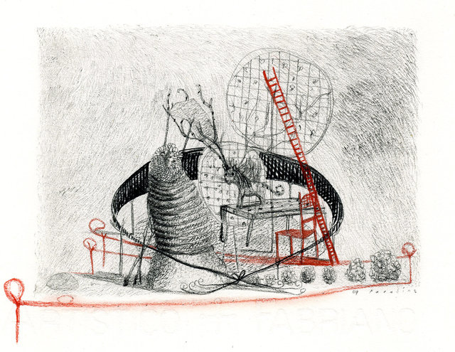 15. "Serpent Beehive versus (Tiny) Magic Horse" Pastel, conte & pencil on (Fabriano) paper 14x18cm 2010
