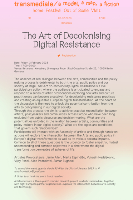 Transmediale | The Art of Decolonising Digital Resistance