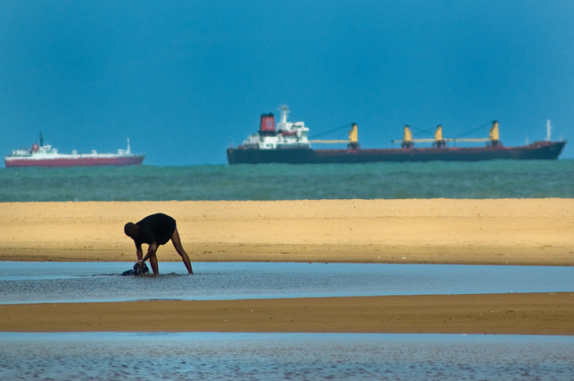 A man on Cotonou plage