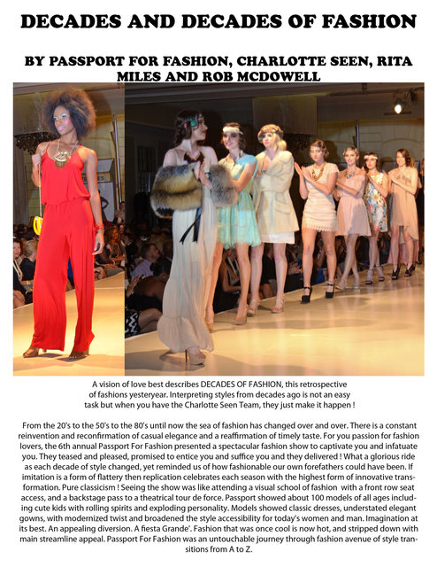 CHARLOTTE FASHION WEEK RUNWAY FEATURE APPEARING IN RED-ZONE MAGAZINE.
