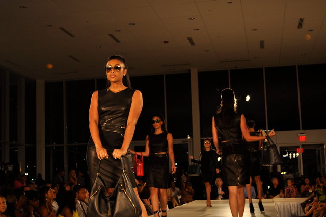 PORSCHE DESIGN- Panther black leather looks sophisticated at Charlotte Fashion Week.