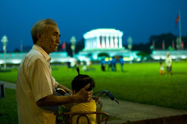 Watching the Ho Chi Minh Mausoleum