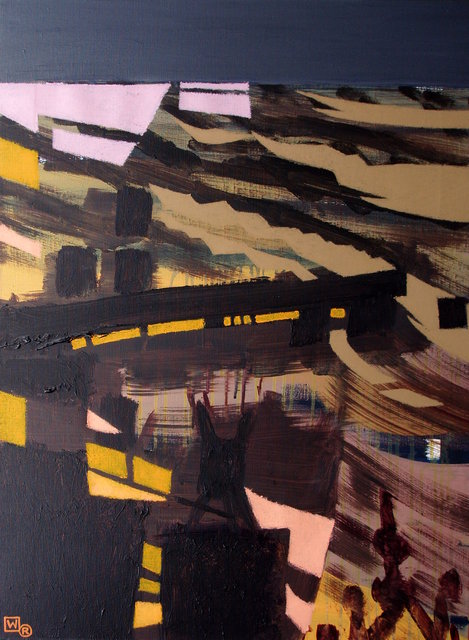 Morze. Zmierzch. 81x60 akryl pastel płótno