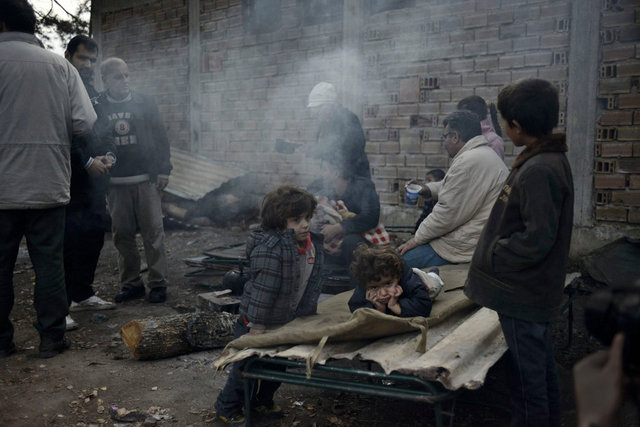 Syrian refugees in a camp in Harmanli, Bulgaria