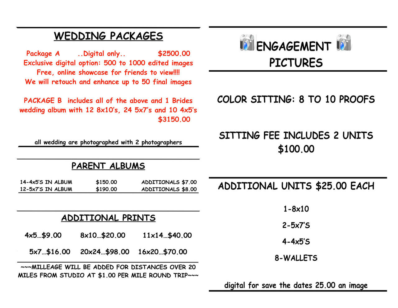 PRICE LISTS