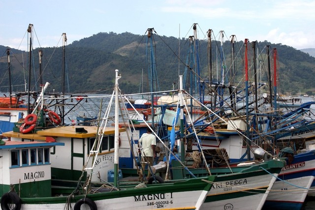 Barcos ancorados em Paraty