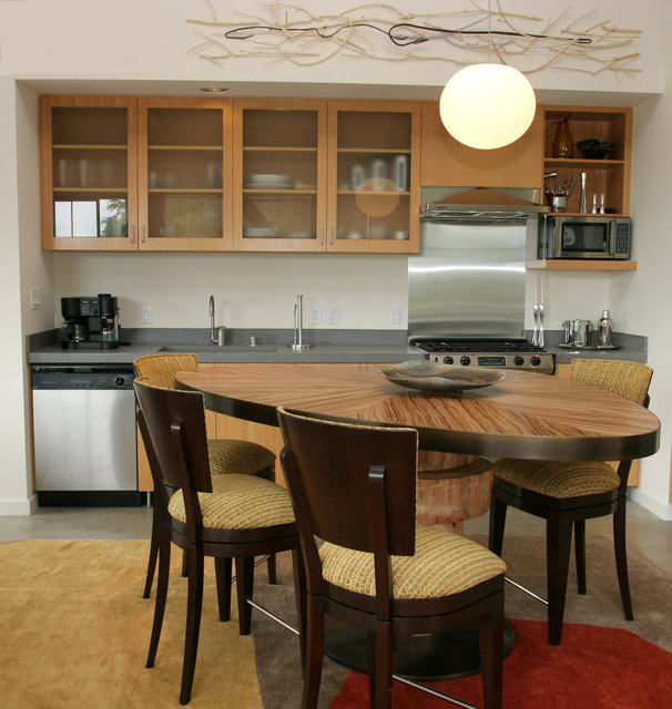 A perch in the open kitchen. 