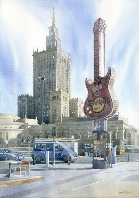 Hard Rock Cafe 50x70 akwarela