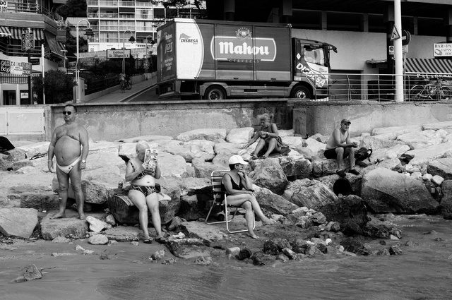 Activity on the beach of Benidorm