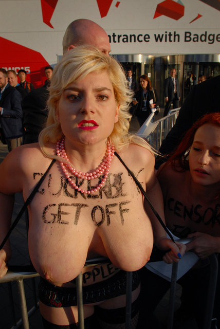 FEMEN protest outside Mobile World Congress - Barcelona