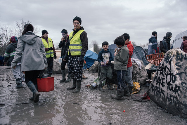 Grande-Synthe refugee camp.