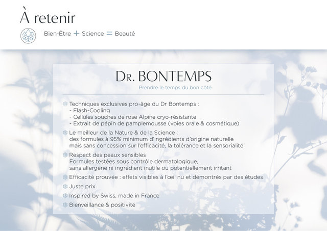 <font color="#aaa7a6">Dr. Bontemps : plateforme de marque (19/20).</font>