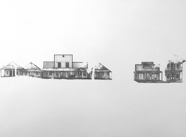 Winkelman, TX, 2010, graphite on paper , 12 x 16"