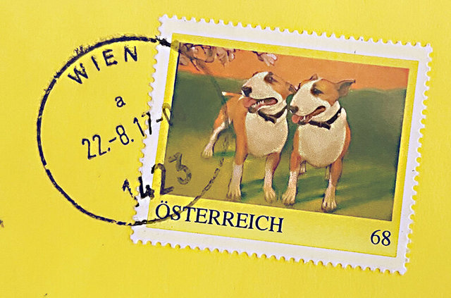 Bullterrier Twins stamp