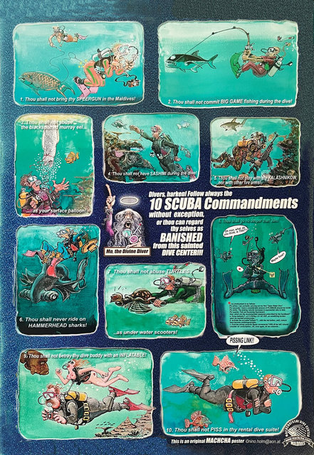 the 10 Scuba Commandments Poster