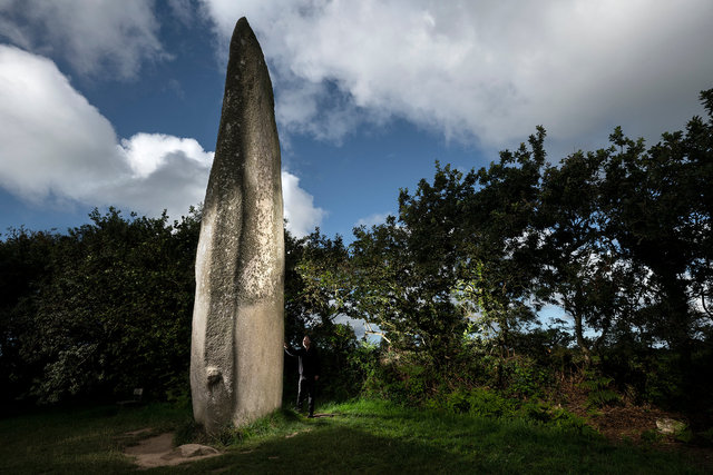 Menhir de Kerloas,  le plus haut menhir actuellement debout, avec ses 9,50 m 