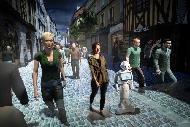 Comportement des robots dans la foule, pour INRIA