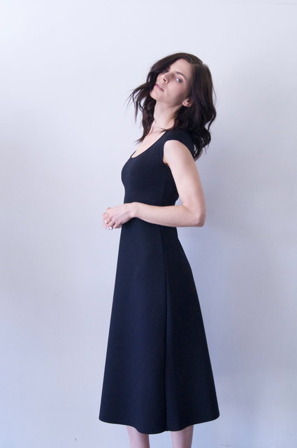 rhode dress in black neoprene 590.00