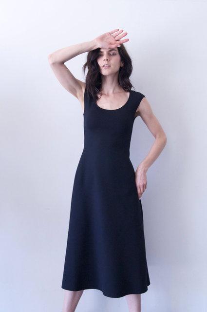 rhode dress in black neoprene   590.00
