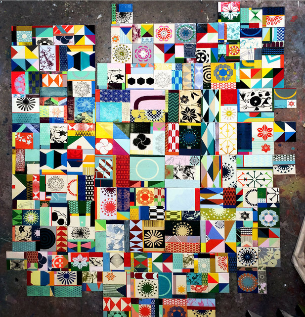 8"x8" blocks that explore color, pattern, geometries and nature references - this is a small group from 200 pieces total