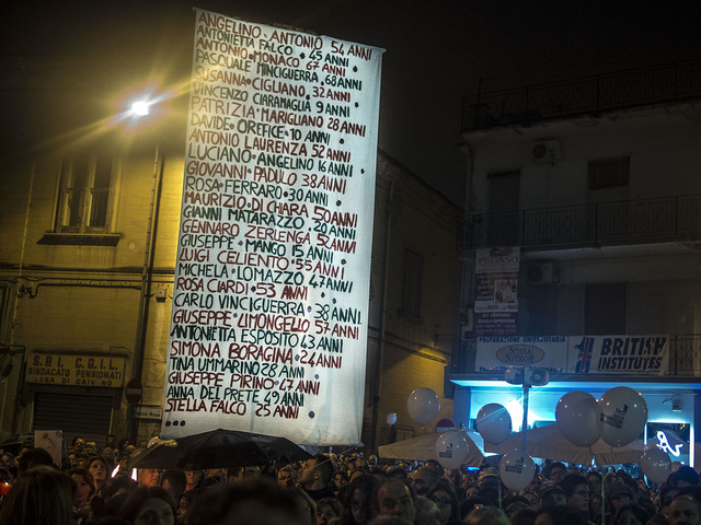 54.Caivano, Italy. Fiaccolata in onore delle vittime di cancro e di leucemia