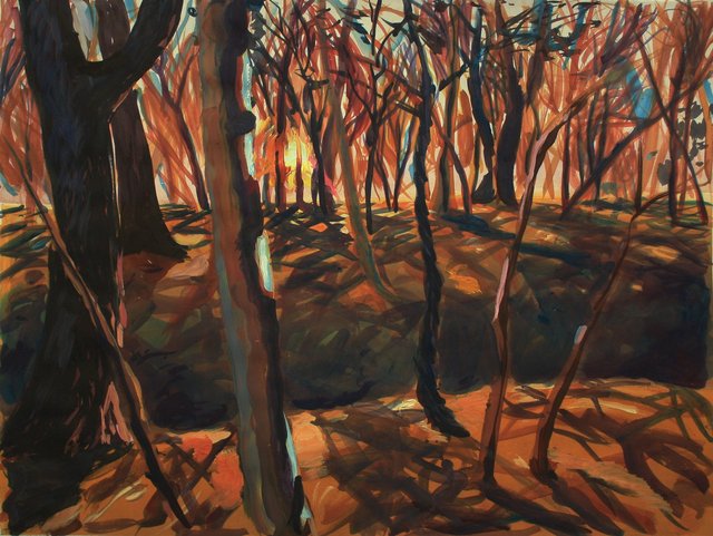 Woods Sunset   22 x 29"