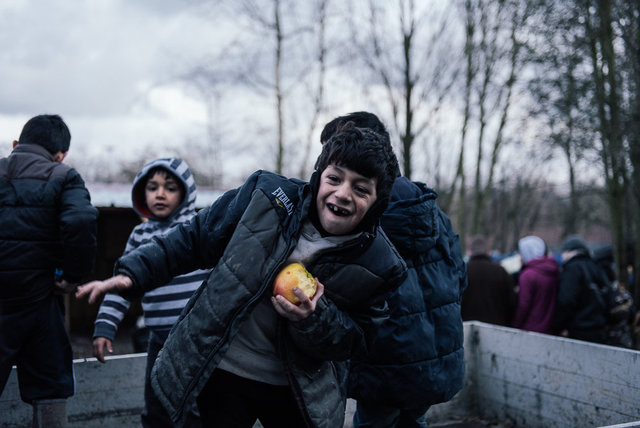 Grande-Synthe refugee camp.