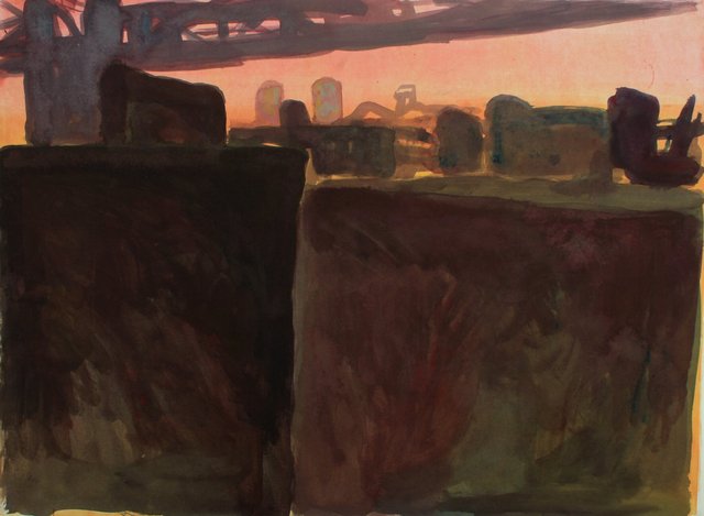 Tenement tops 19 x 26" watercolor