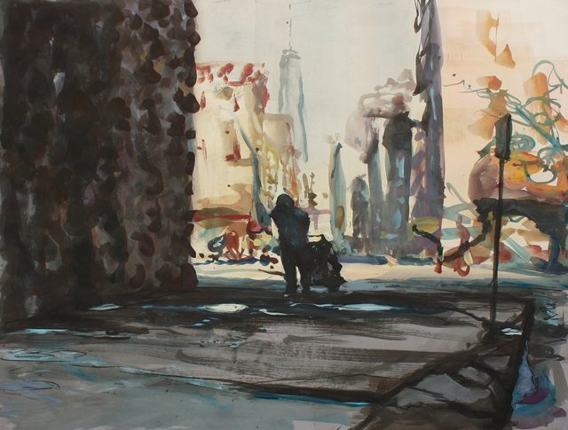 Going Home    19 x 26"    gouache