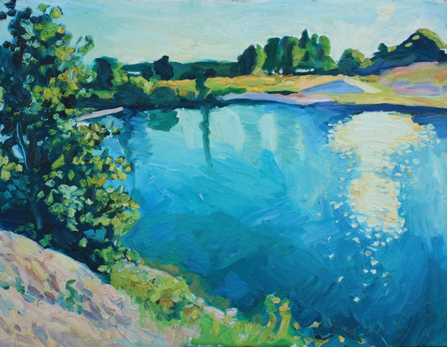 Old Gravel Pit Lake 26 x 32"