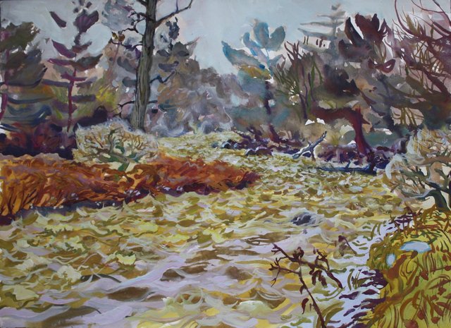 Heron in April, 22 x 30"