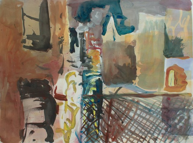 View from Train    19 x 26"      gouache