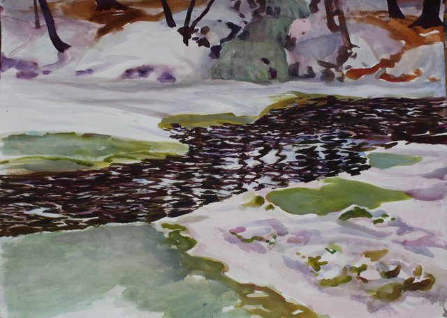 Below the Falls, 22 x 30"