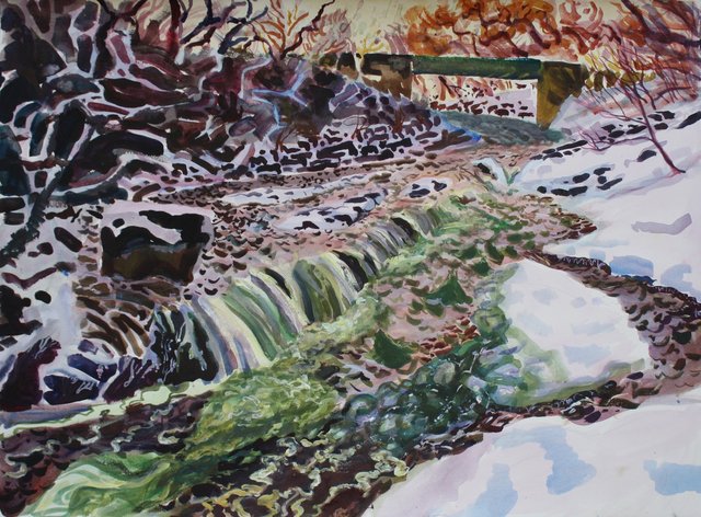 Shelburne Falls- December, 22 x 30"