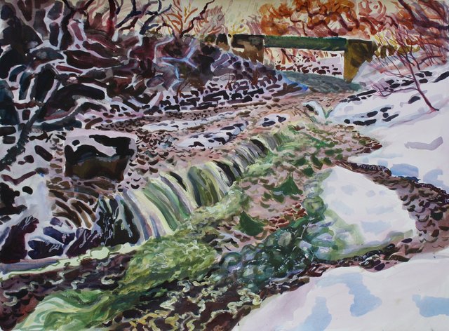 Shelburne Falls- December, 22 x 30"