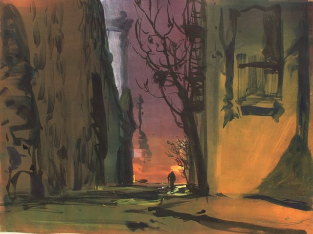 Along the Manhattan Bridge 19 x 26" gouache