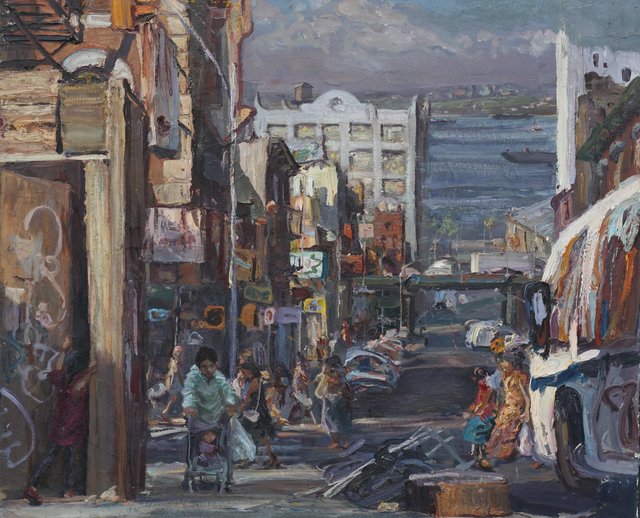 Sunset Park 28 x 36" oil