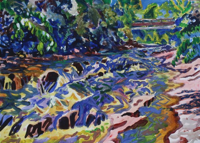 Shelburne Falls- August, 22 x 30"