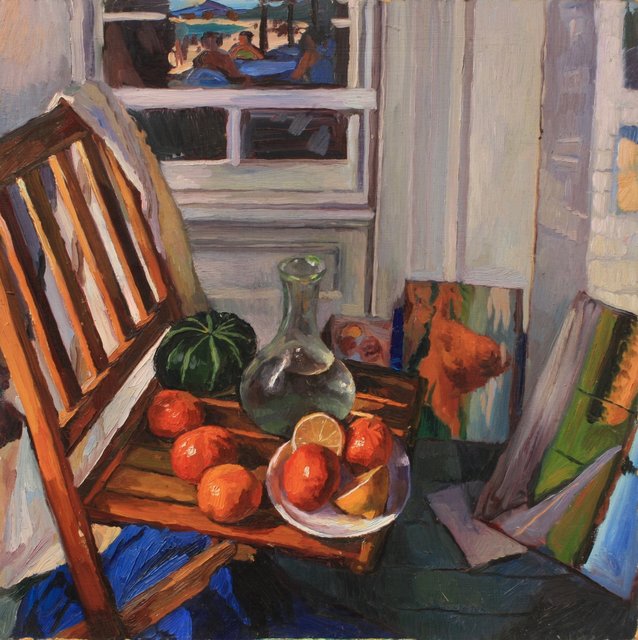 Gourd and Oranges    32 x 32"