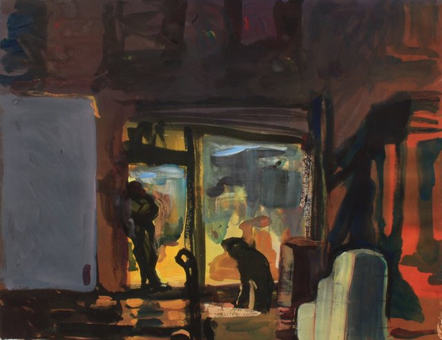 Shop Window   19 x 26"   gouache 