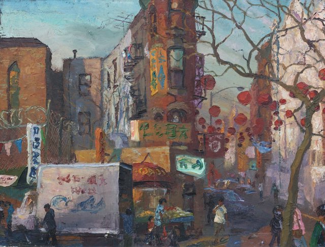 Festival Lanterns    26 x 32  oil