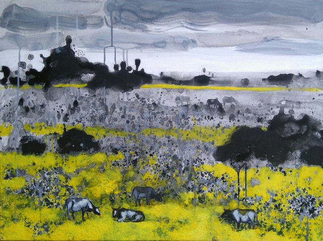 Żółta łąka 60x80 olej płótno 2016
