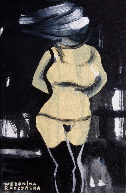Tryptyk II. Nocą 30x20 akryl płótno